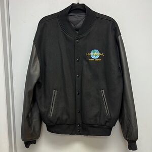 Vintage Universal Studios MCA Company Wool / Leather Varsity Bomber Jacket L